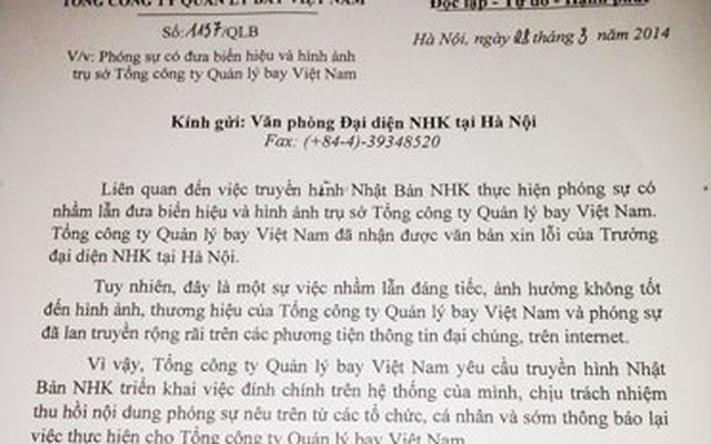 Đài NHK Nhật đưa tin sai về vụ tiếp viên Vietnam Airlines bị bắt