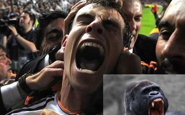 Ảnh chế: Bale ăn mừng giống...khỉ đột