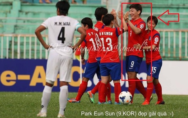 Ảnh chế: Nữ hay nam cầu thủ đây Hàn Quốc?