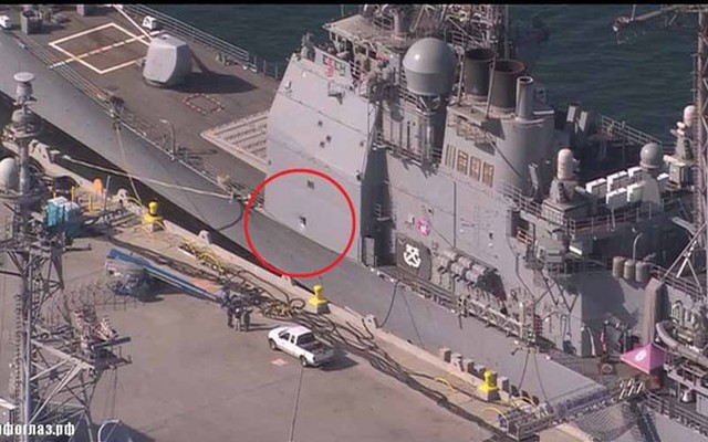 Mỹ tốn 30 triệu USD "vá" tàu tuần dương bị UAV đâm thủng