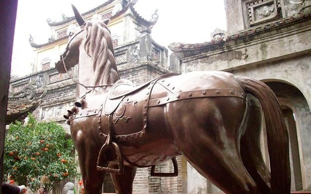 Cận cảnh "ngựa lạ" bị trục xuất ở đền Phù Đổng