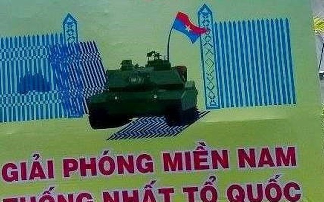 Trà Vinh: Pano "xe tăng Mỹ húc cổng Dinh Độc lập"