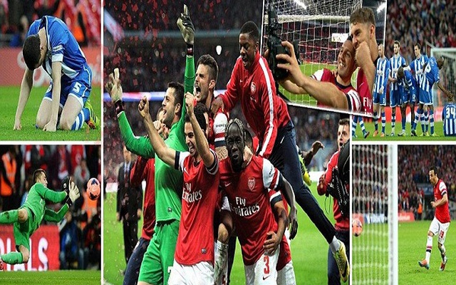 Chùm ảnh: Arsenal chật vật vượt Wigan, vào Chung kết FA Cup