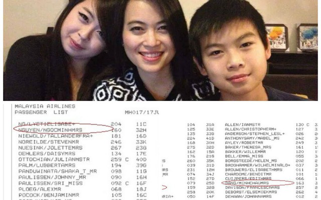 Danh tính 3 người Việt Nam tử nạn trong vụ MH17