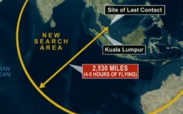 Nghi ngờ máy bay mất tích cạn nhiên liệu, rơi ở Ấn Độ Dương