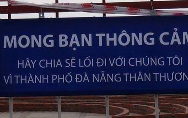 Dân mạng "nức nở" với biển xin lỗi người dân ở Đà Nẵng