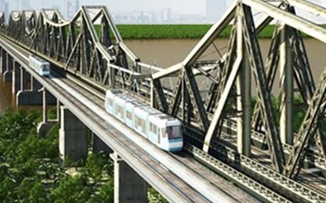 Đề xuất vị trí cầu đường sắt cách cầu Long Biên 75m