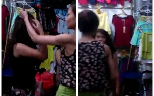 Nữ sinh Bắc Giang trộm đồ bị chủ đánh, bắt lột quần giữa chợ