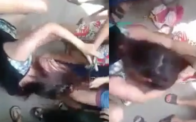 Cô gái bị cắt tóc ngay giữa chợ vì tội trộm đồ
