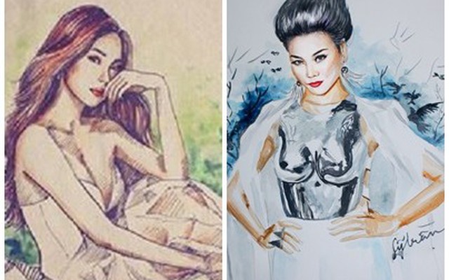 Ngỡ ngàng tranh vẽ sexy hàng loạt mỹ nhân showbiz Việt