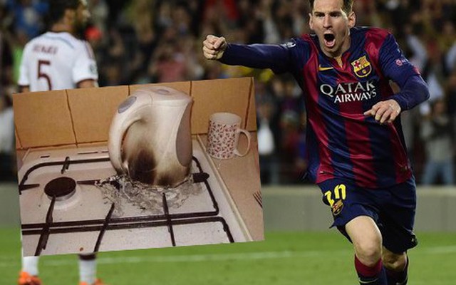 Messi làm hỏng... ấm nước của người hâm mộ