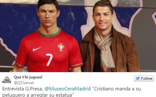 Điệu quá mức, Ronaldo thuê hẳn stylist làm tóc cho... tượng sáp của mình