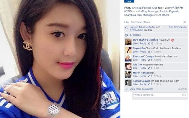 Fanclub Chelsea 7 triệu người like đăng ảnh Á hậu Huyền My