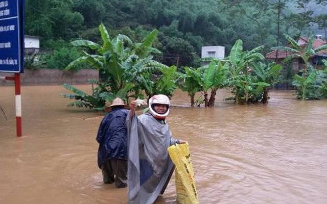 Ra đường tung lưới bắt cá sau bão số 1 ở Sơn La