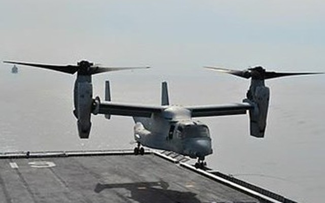 [VIDEO] "Quái vật" MV-22 Osprey hạ cánh trên chiến hạm Hàn Quốc