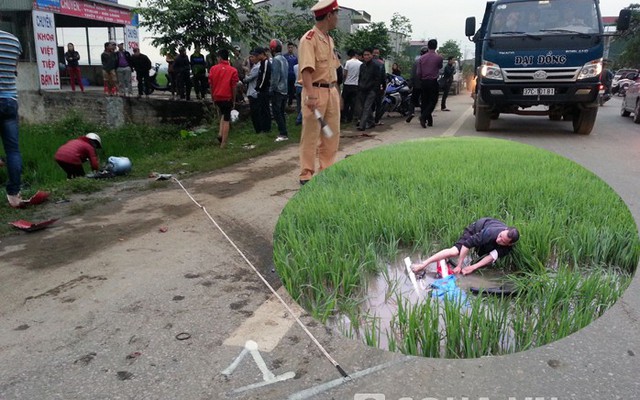 Ô tô gây tai nạn bỏ chạy lại đâm người khác bay xuống ruộng