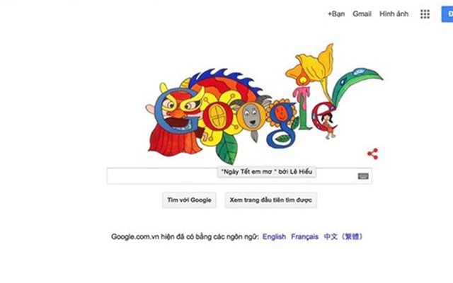 Tranh của bé 8 tuổi Việt Nam được Google chọn làm logo
