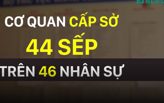 Cơ quan cấp sở có 44 người là lãnh đạo, 2 nhân viên