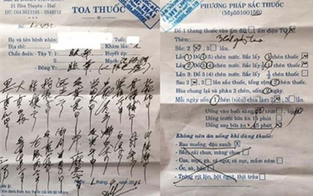 Bác sĩ kê đơn chữ TQ do viết giỏi hơn tiếng Việt?