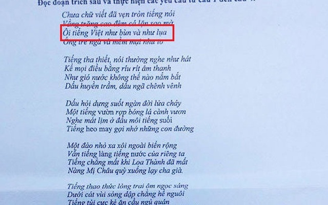 Tranh cãi về câu thơ trong đề thi: Em gái cố nhà thơ lên tiếng