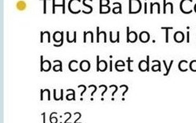 Phụ huynh nhận được tin nhắn từ trường nói "con học ngu như bò"