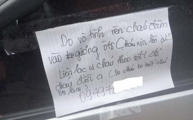 Lá thư dán lên kính xe ô tô của học sinh lớp 11 ở Hải Phòng và cái kết gây sốt cộng đồng