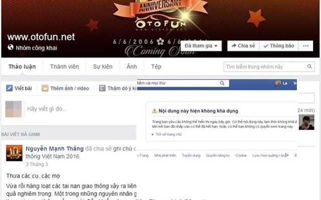 Diễn đàn Otofun "hồi sinh" sau khi bất ngờ mất tích trên Facebook