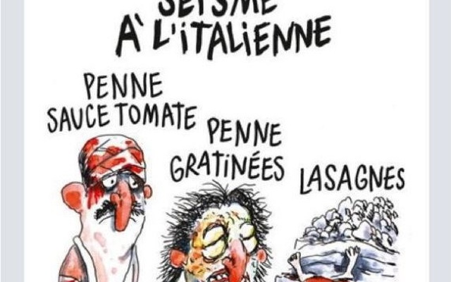 Italy phẫn nộ vì biếm họa về động đất của tạp chí Charlie Hebdo