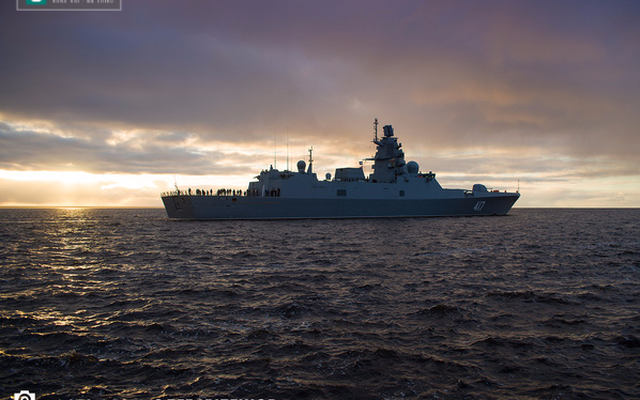 VIDEO: Chiến hạm hiện đại nhất của Nga thử nghiệm trên biển