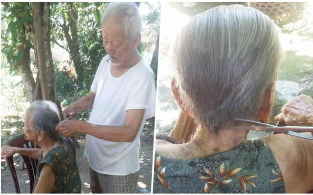Chuyện tình 70 năm đẹp như giấc mơ của cụ ông trong bức hình tự tay cắt tóc cho vợ