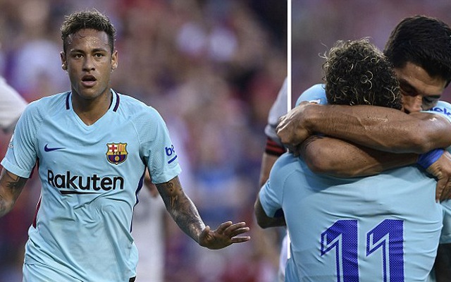 Giữa bão tin đồn, Neymar ghi bàn đẳng cấp giúp Barca đánh bại "trùm giao hữu" Man United