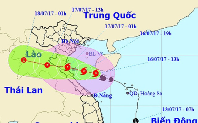 Bão số 2 với tâm bão giật cấp 12 áp sát Thanh Hóa - Hà Tĩnh, gây mưa rất lớn