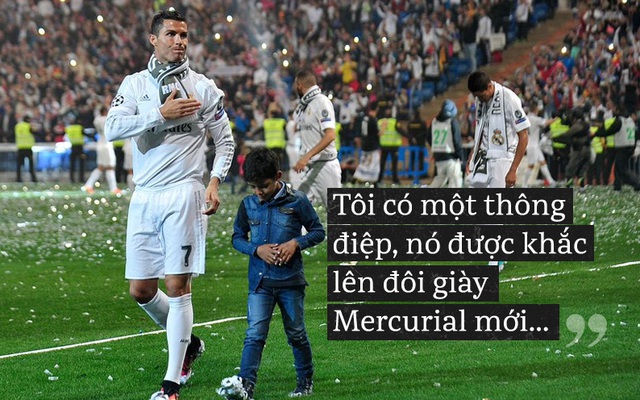 Cristiano Ronaldo: 26 năm, siêu sao ấy mới hài lòng với thông điệp 4 chữ khắc trong giày