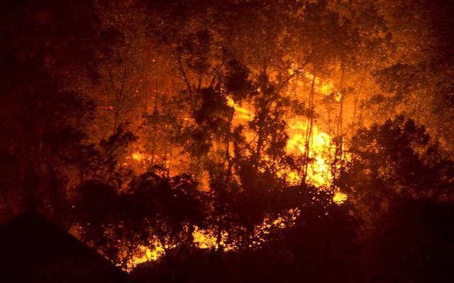 Cháy rừng Sóc Sơn lớn nhất trong lịch sử: Một số người ngã xuống suối khi dập lửa