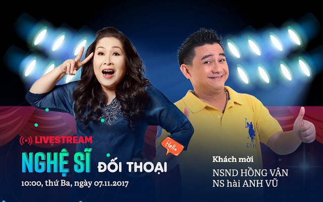 10 giờ sáng mai: Livestream với NSND Hồng Vân - nghệ sĩ hài Anh Vũ