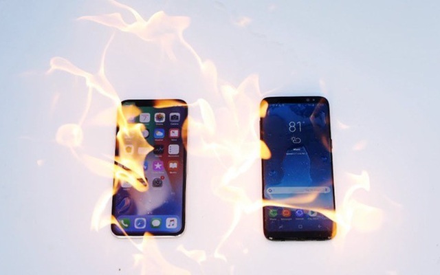 Lại đến bài thử đốt cháy iPhone X và Galaxy S8, xem ai "gan lì" hơn