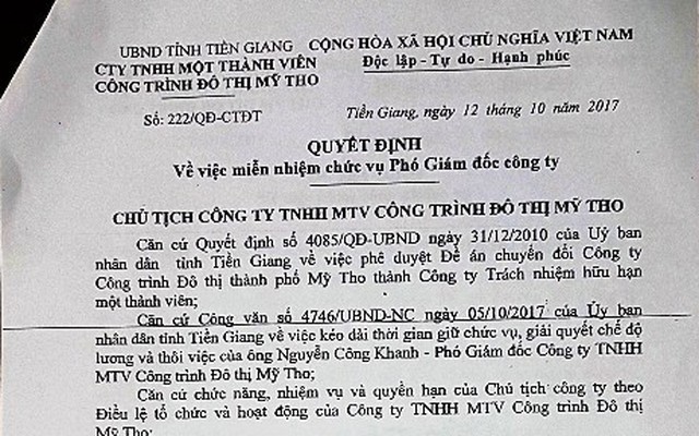 Tiền Giang: Làm "lính" nhưng hưởng lương... phó giám đốc!