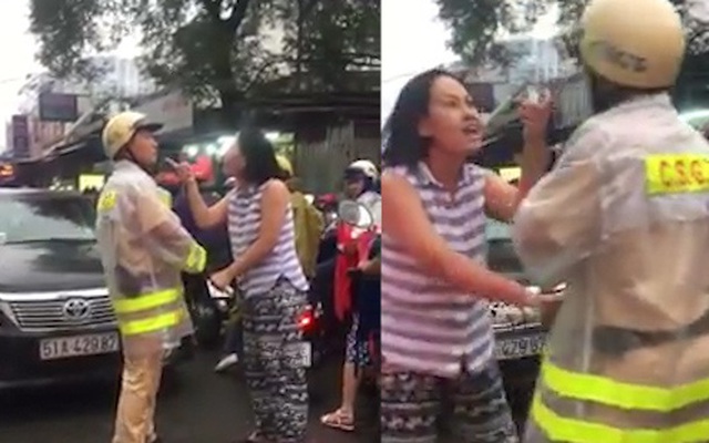 Nữ tài xế hung hãn xô đẩy, chửi bới CSGT ở Sài Gòn khi bị nhắc nhở chạy lấn làn