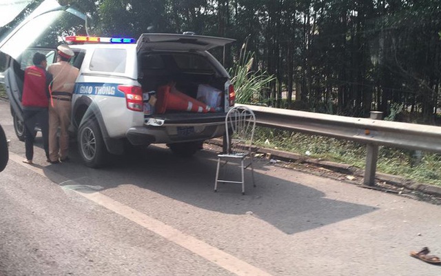 Chiến sỹ CSGT bị xe máy đâm trên cao tốc Hà Nội - Thái Nguyên đã tử vong