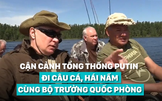 [Video] Cận cảnh Tổng thống Putin đi câu cá, hái nấm cùng Bộ trưởng Quốc phòng