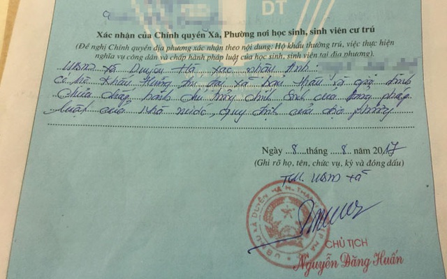 Ngay giữa Hà Nội, lại thêm vụ lãnh đạo xã phê bình cả nhà khi xác nhận lý lịch nhập học