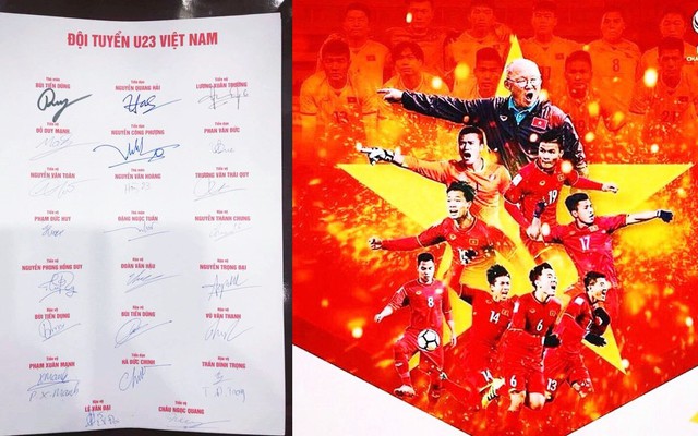 Loạt chữ ký của U23 Việt Nam khiến dân mạng bàn tán sôi nổi
