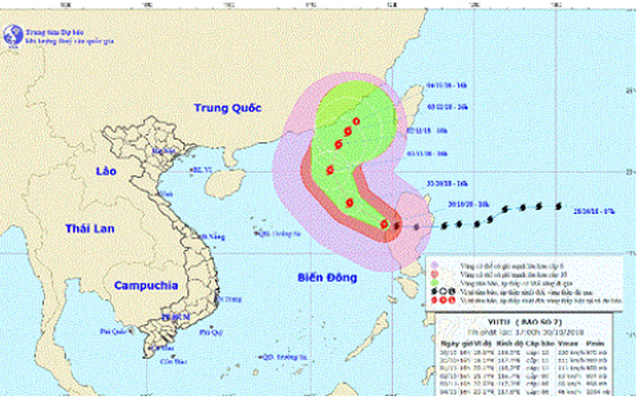 Theo dõi sát bão mạnh cấp 12 trên biển Ðông