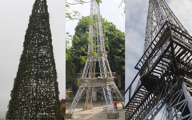 Ngắm cây thông Noel làm từ hàng vạn cây hành và tháp Eiffel bằng tre độc đáo xứ Nghệ