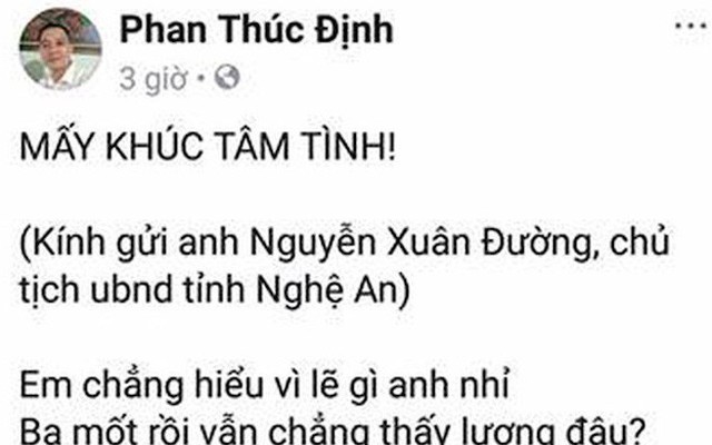 Thầy giáo làm thơ gửi Chủ tịch tỉnh Nghệ An vì bị chậm lương gây xôn xao