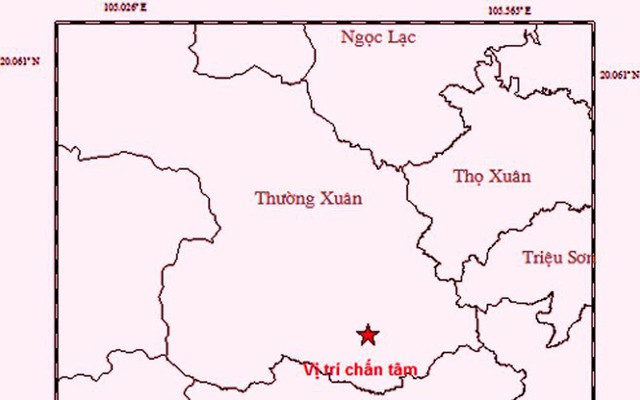 Xảy ra động đất 3 độ Richter tại huyện miền núi tỉnh Thanh Hóa