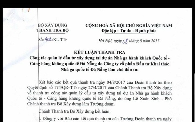 Phạt 450 triệu đồng với những sai phạm trong xây dựng ga quốc tế sân bay Đà Nẵng