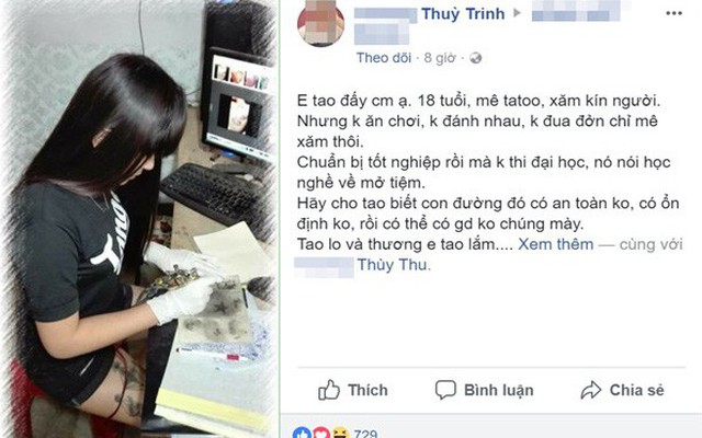 Chị kể chuyện em gái mê xăm: "Mẹ khóc om nhà, hàng xóm rầy la khi biết nó vẽ kín người"