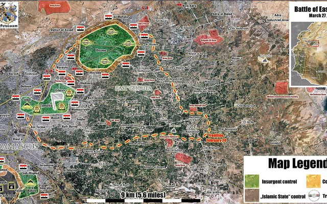 Quân tinh nhuệ Syria sắp tung đòn san phẳng “pháo đài” thánh chiến cuối cùng tại Đông Ghouta