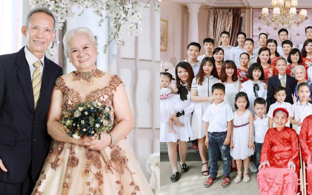 Bức ảnh mặc váy cưới đầu tiên sau 50 năm của bà ngoại và bộ hình 5 thế hệ trong gia đình
